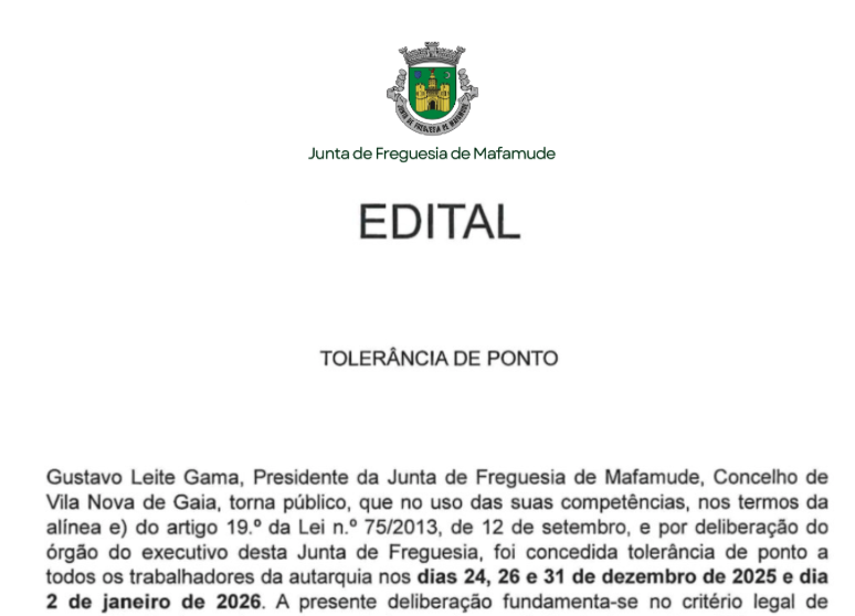 Edital – Tolerância de Ponto